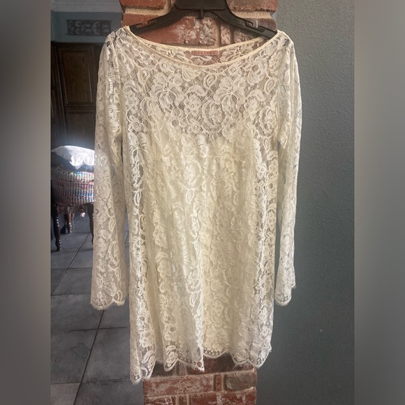 Velvet Dresses & Skirts - Velvet Lined Lace Dress